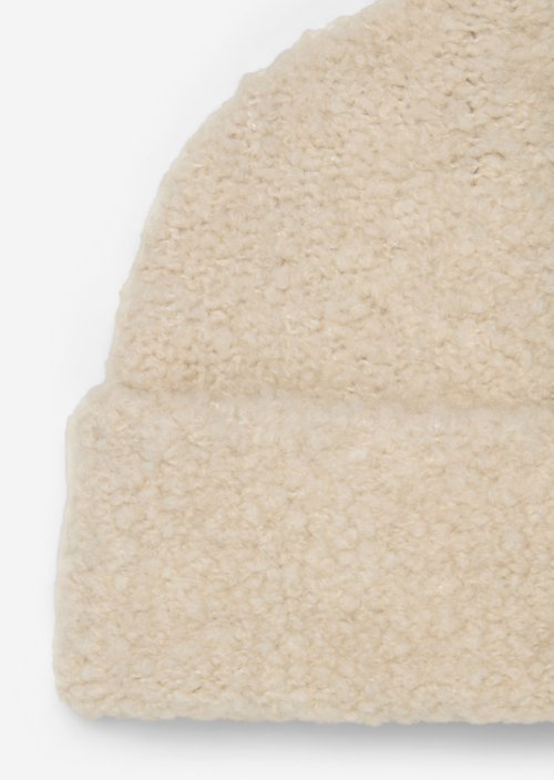 Bouclé Beanie — Light Stone Melange