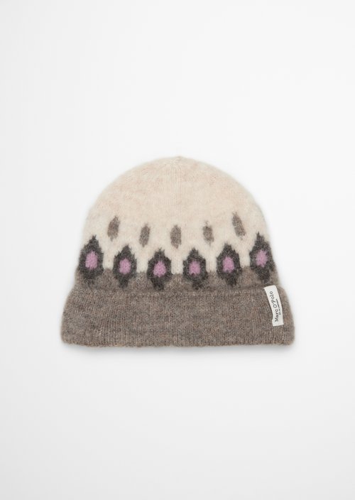 Jacquard Beanie — Light Beige