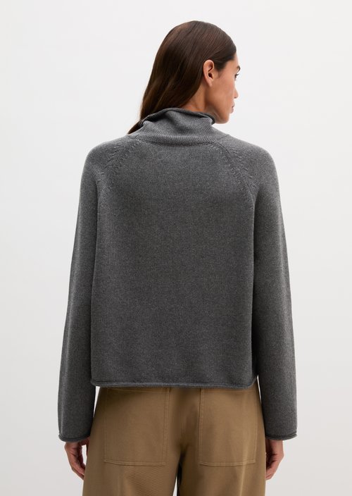 Loose-fitting turtleneck sweater — Middle Grey Melange