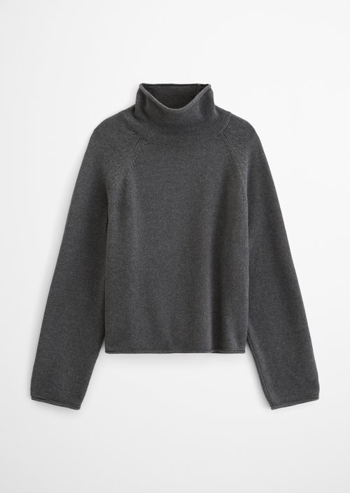 Loose-fitting turtleneck sweater — Middle Grey Melange