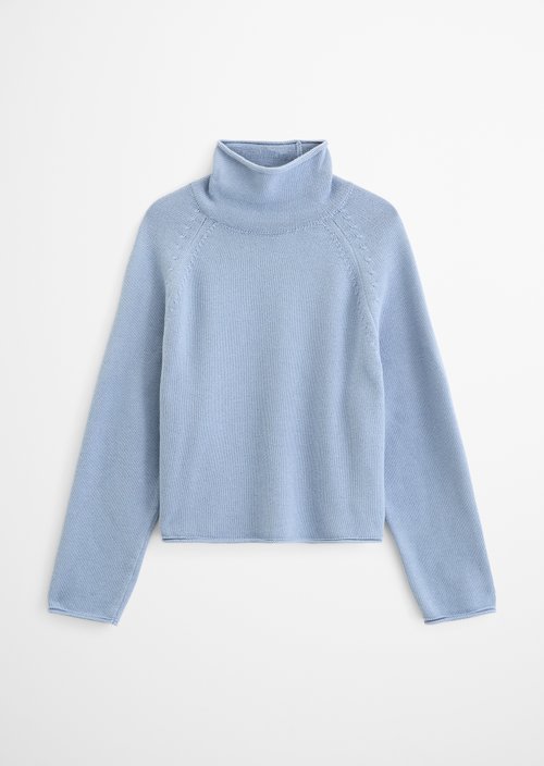 Loose-fitting turtleneck sweater — Clear Blue