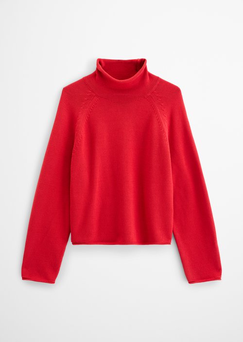 Loose-fitting turtleneck sweater — Sunny Red
