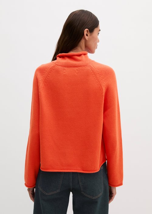Loose-fitting turtleneck sweater — Vivid Orange