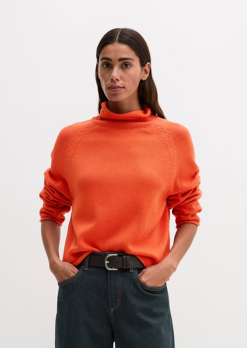 Loose-fitting turtleneck sweater — Vivid Orange