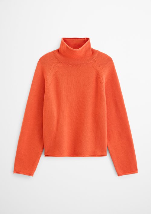Loose-fitting turtleneck sweater — Vivid Orange