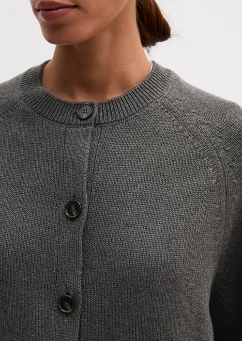 Cardigan coupe classique Middle Grey Melange en vue détaillée