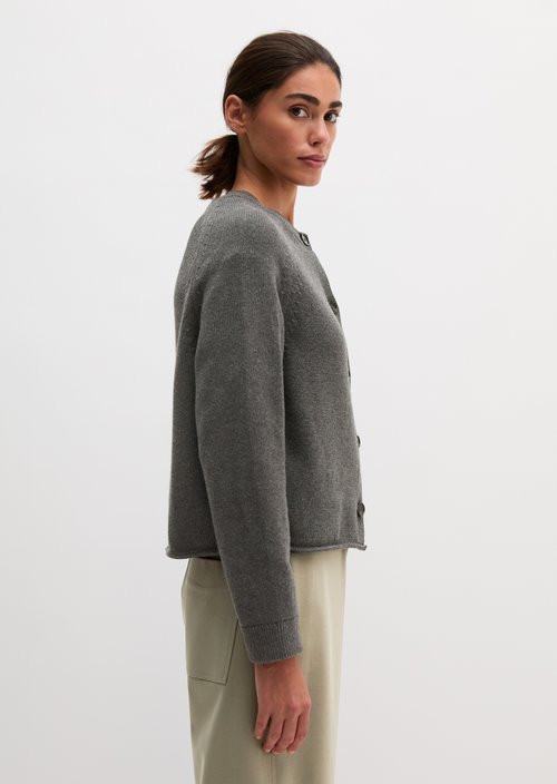 Regular Cardigan — Middle Grey Melange
