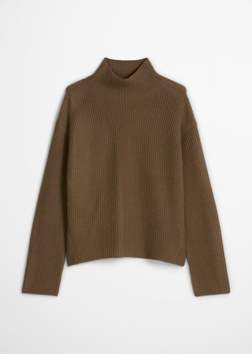 Ribbed Sweater, Regular Fit — Milky Brown