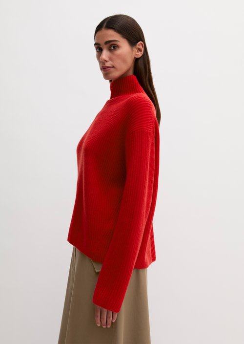 Ribbed Sweater, Regular Fit — Sunny Red