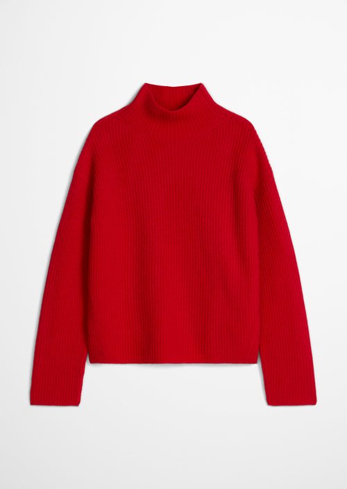 Ribbed Sweater, Regular Fit — Sunny Red