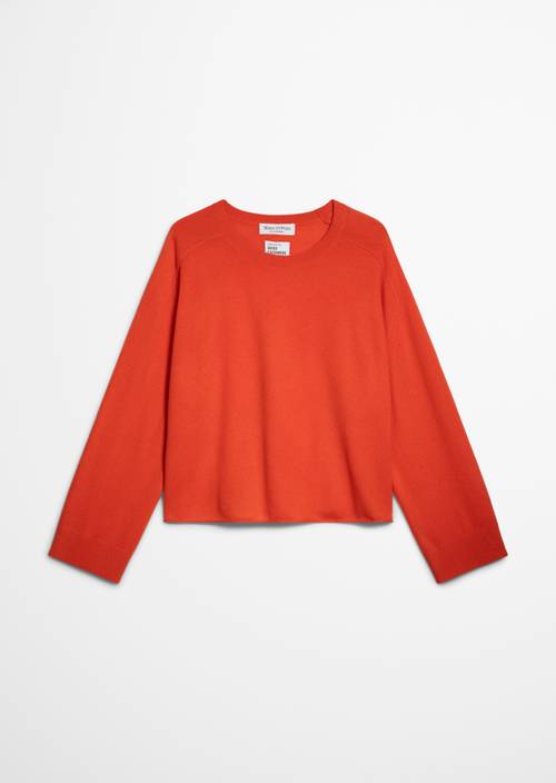 Pull en cachemire ample Vivid Orange en vue isolée sans mannequin