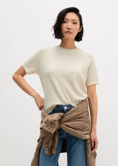 Kaschmirpullover regular Chalky Sand in Frontalansicht