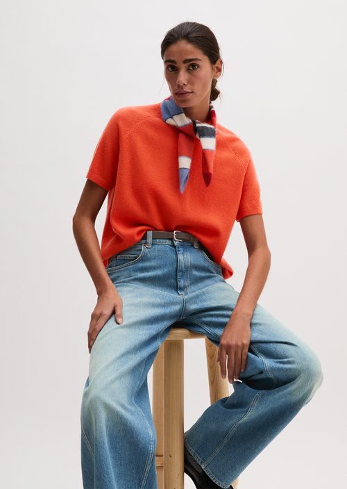 Regular-Fit Cashmere Sweater — Vivid Orange