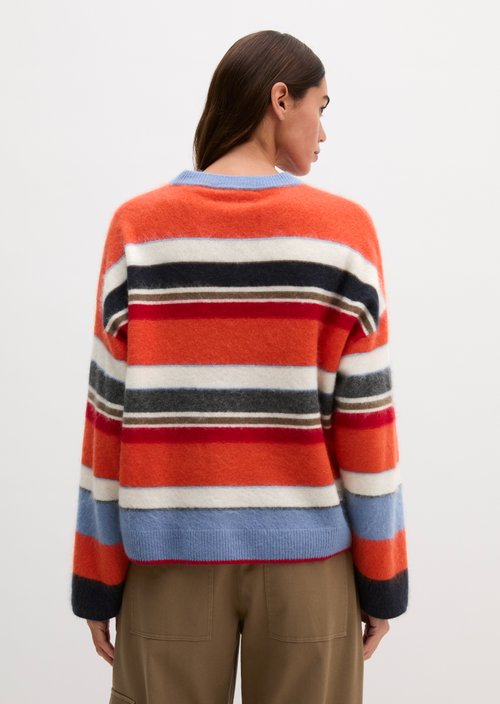 Loose-fitting knit sweater — Medium Orange