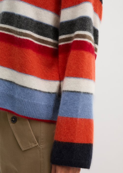Loose-fitting knit sweater — Medium Orange
