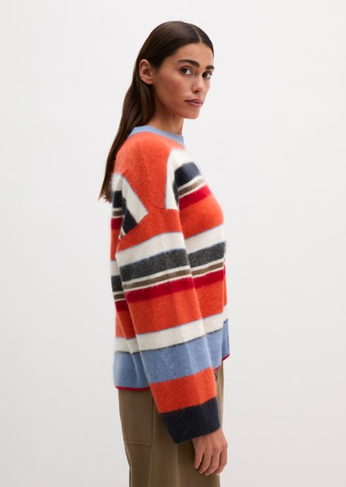 Loose-fitting knit sweater — Medium Orange