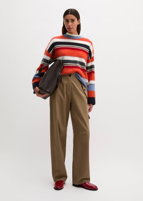 Loose-fitting knit sweater — Medium Orange
