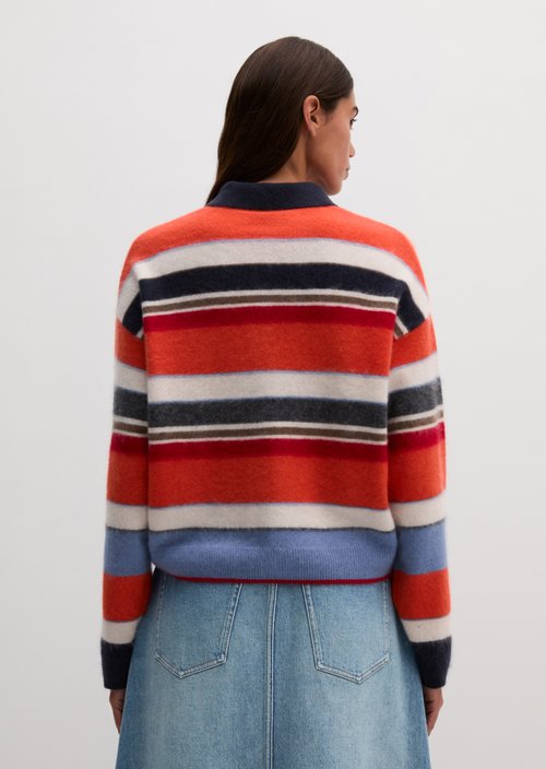 Loose-Fit Polo Knit Sweater — Medium Orange