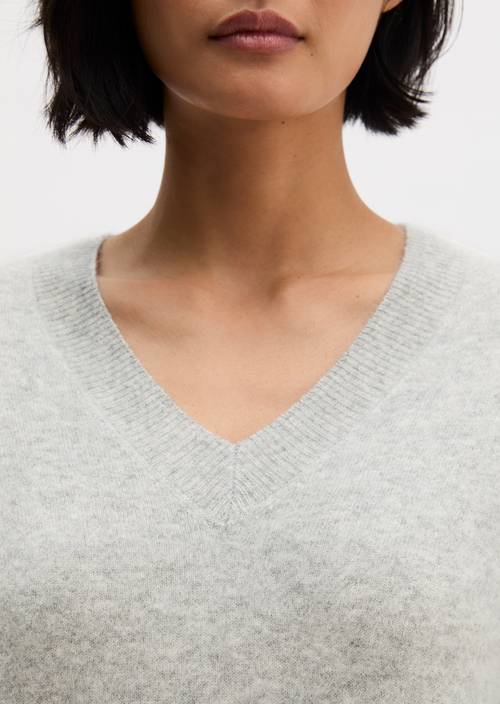 Pull en maille coupe classique Clear Grey Melange en vue détaillée