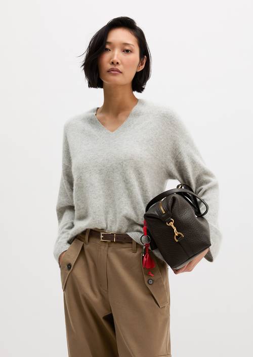 Pull en maille coupe classique Clear Grey Melange en vue de face