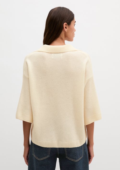 Loose-fitting knit polo shirt — Chalky Sand