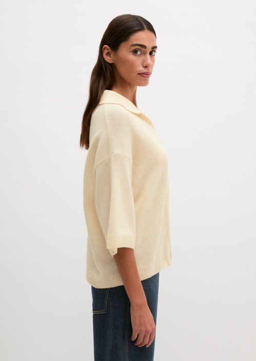 Loose-fitting knit polo shirt — Chalky Sand