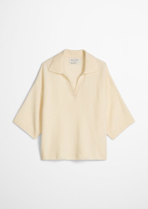 Loose-fitting knit polo shirt — Chalky Sand