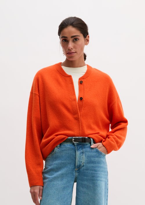 Oversized Cardigan — Vivid Orange