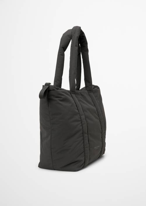 Leva Nylon Tote Bag Broken Graphite in side view