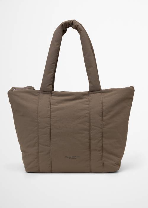 Leva Nylon Tote Bag Dark Nickle in front view
