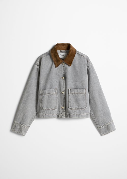 Loose-fitting barn-style denim jacket — Light Grey