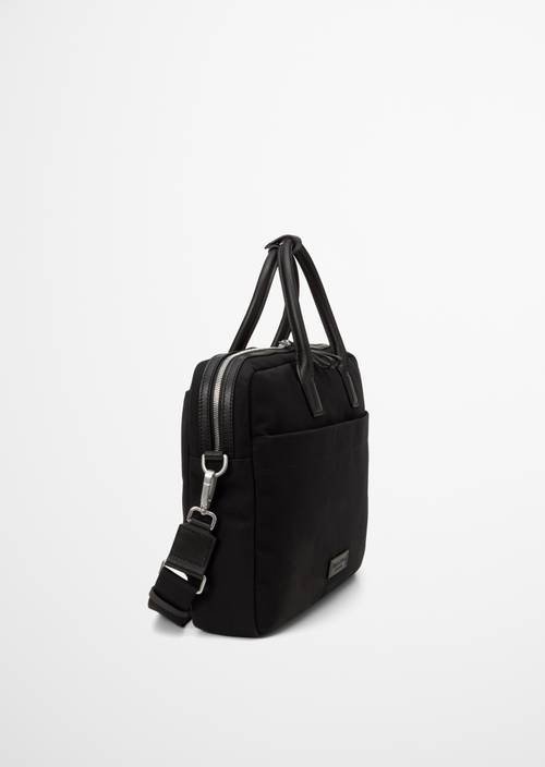 Canvas-Businessbag Model Louif Black in Seitenansicht