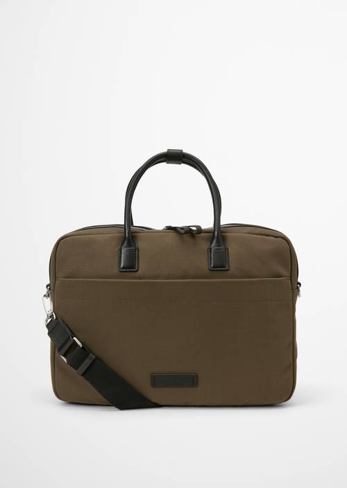 Canvas-Businessbag Model Louif Dusty Olive in Frontalansicht