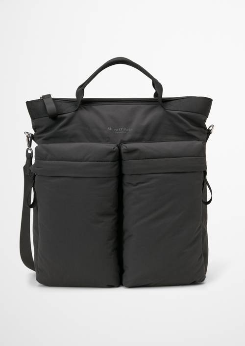 Larz Tote Bag Broken Graphite in front view