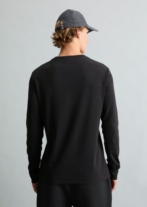 Regular-fit long-sleeve shirt — Black