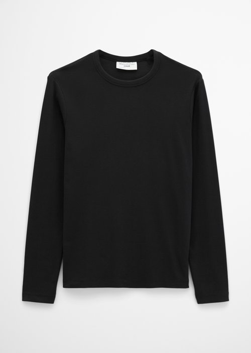 Regular-fit long-sleeve shirt — Black