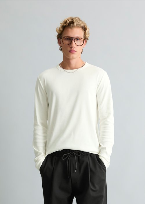 Regular-fit long-sleeve shirt — Silky White