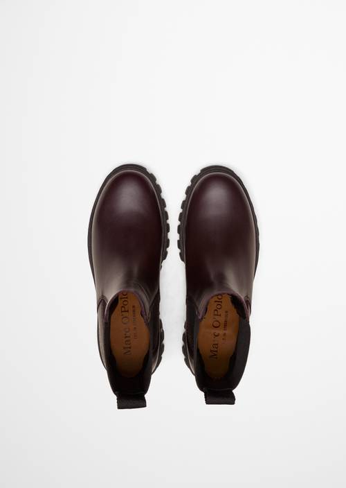 Chelsea-laars, model Valva Dark Plum in bovenaanzicht