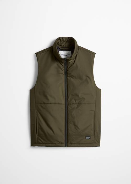 Regular-Fit Outdoor Vest Olive Drab in isolated view without model