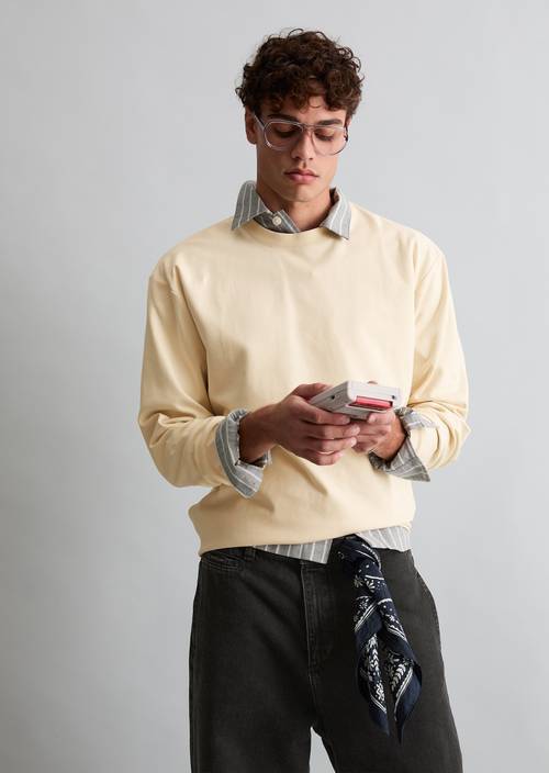 Heavy Weight Longsleeve relaxed White Blush in Frontalansicht