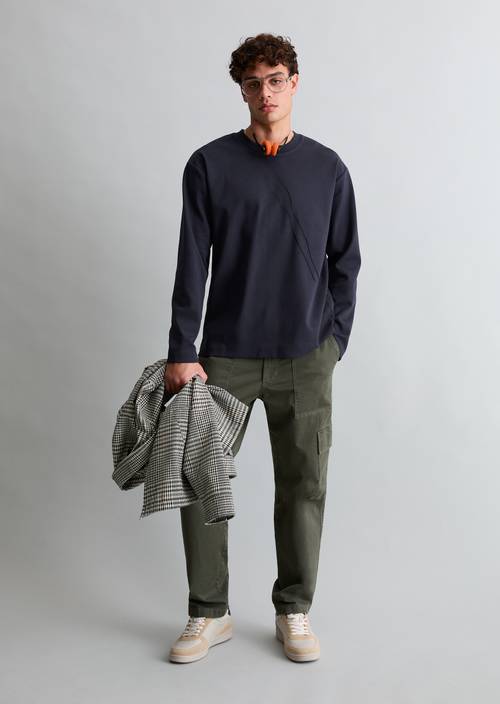 Heavy Weight Longsleeve relaxed True Navy in Frontalansicht
