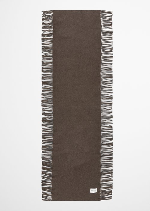 Gewebter Wollschal — Stone Brown Melange
