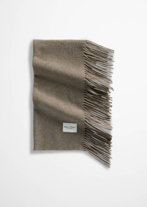 Gewebter Wollschal Stone Taupe Melange in Frontalansicht