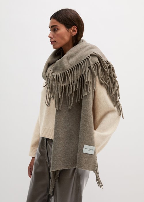 Gewebter Wollschal — Stone Taupe Melange