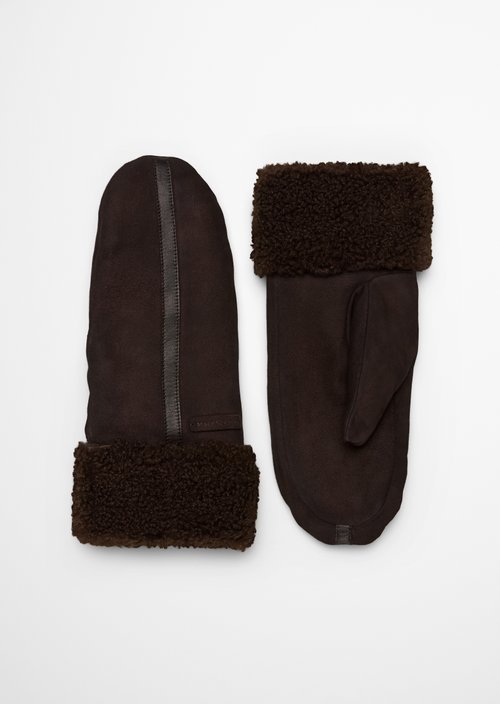 Leather Mittens — Deep Chocolate
