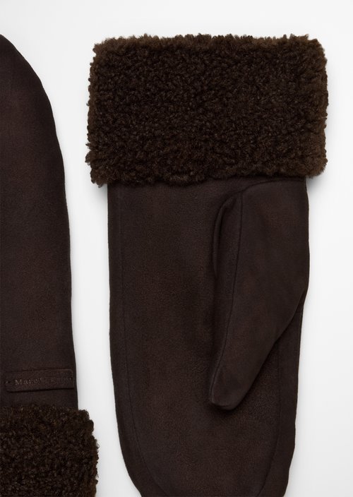 Leather Mittens — Deep Chocolate