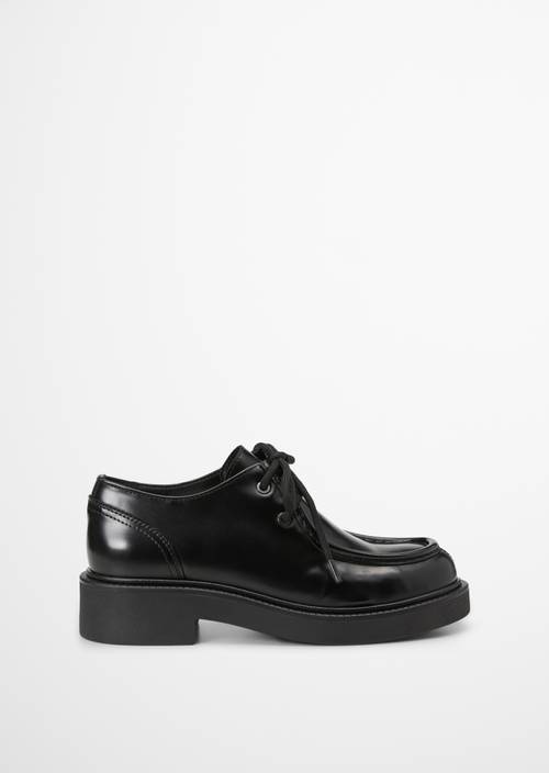 Perla Derby Lace-Ups Black right shoe outer view