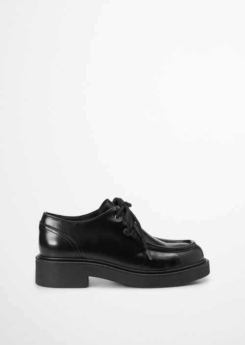 Perla Derby Lace-Ups — Black