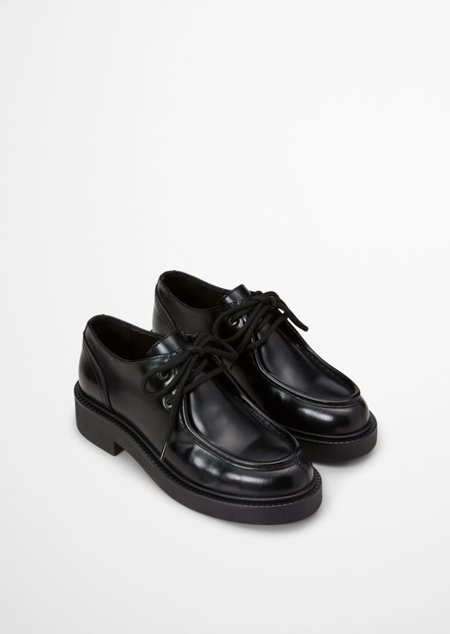 Perla Derby Lace-Ups — Black