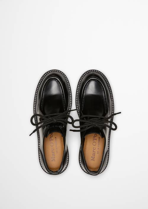 Perla Derby Lace-Ups Black in top view